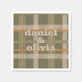 スコティッシュケルトタータンチェックパタ結婚ーン スタンダードカクテルナプキン