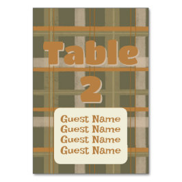 スコティッシュケルトタータンチェックパタ結婚ーン テーブルナンバー