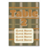 スコティッシュケルトタータンチェックパタ結婚ーン テーブルナンバー (正面)