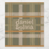 スコティッシュケルトタータンチェックパタ結婚ーン ワインラベル (シングルラベル)