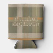 スコティッシュケルトタータンチェックパタ結婚ーン 缶クーラー (正面)