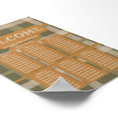 スコティッシュケルトタータンチェックPatternWeddiシーティングチャート ポスター (角)