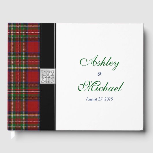 スコティッシュケルト王室のスチュアートタータンチェック結婚ズ ゲストブック (正面)