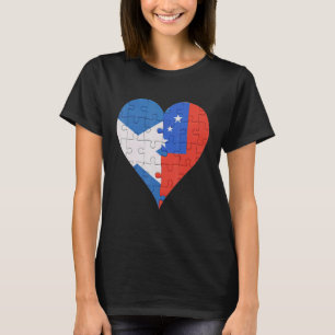 スコティッシュサモア国旗のハート Tシャツ