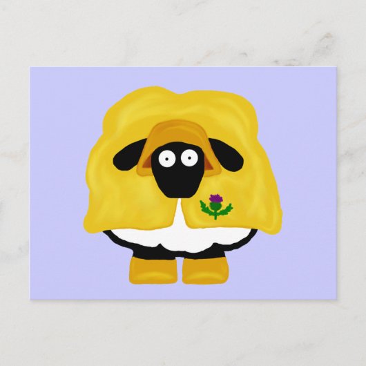 スコティッシュシープハガキ ポストカード (正面)