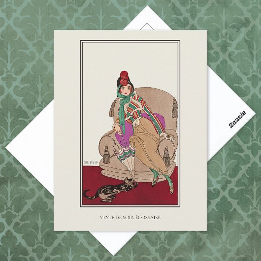 スコティッシュジャケットキャットジェルダウェジェナーファッション ポストカード