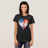 スコティッシュスイス国旗のハート Tシャツ (正面フル)