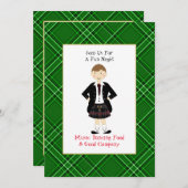 スコティッシュタータンチェッククランプレイドパーソナライズされたパーティーインビ 招待状 (正面/裏面)