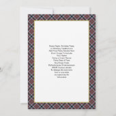 スコティッシュタータンチェッククランプレイドパーソナライズされたパーティーインビ 招待状 (裏面)