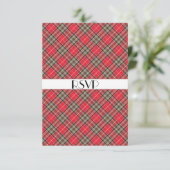 スコティッシュタータンチェックプレイドテーマお祝いパーティーRSVP 招待状 (スタンド正面)