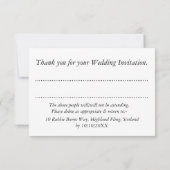 スコティッシュタータンチェックプレイドテーマお祝いパーティーRSVP 招待状 (裏面)