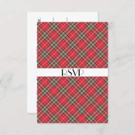スコティッシュタータンチェックプレイドテーマお祝いパーティーRSVP 招待状