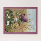 スコティッシュチスルフラワーズヴィンテージ写真 ジグソーパズル (横)