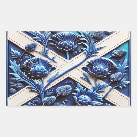 スコティッシュティスルの長方形シール 長方形シール (正面)