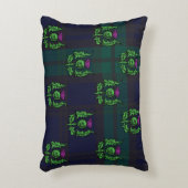 スコティッシュティスルオンダークタータンチェックカスタムモノグラム アクセントクッション (正面(垂直))