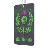 スコティッシュティスルオンダークタータンチェック名前をカスタムする カーエアーフレッシュナー (左)