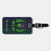 スコティッシュティスルオンダークタータンチェック名前をカスタムする ラゲッジタグ (正面横)