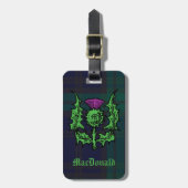 スコティッシュティスルオンダークタータンチェック名前をカスタムする ラゲッジタグ (正面縦)