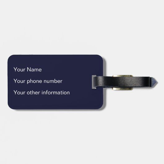 スコティッシュティスルオンダークタータンチェック名前をカスタムする ラゲッジタグ (裏面横)