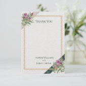 スコティッシュティスルケルトタータンチェック結婚ズ サンキューカード (スタンド正面)