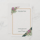 スコティッシュティスルケルトタータンチェック結婚ズ サンキューカード (正面/裏面)