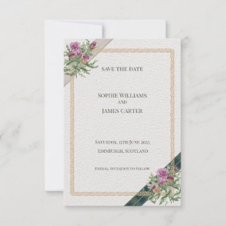 スコティッシュティスルケルトタータンチェック結婚ズ セーブザデート