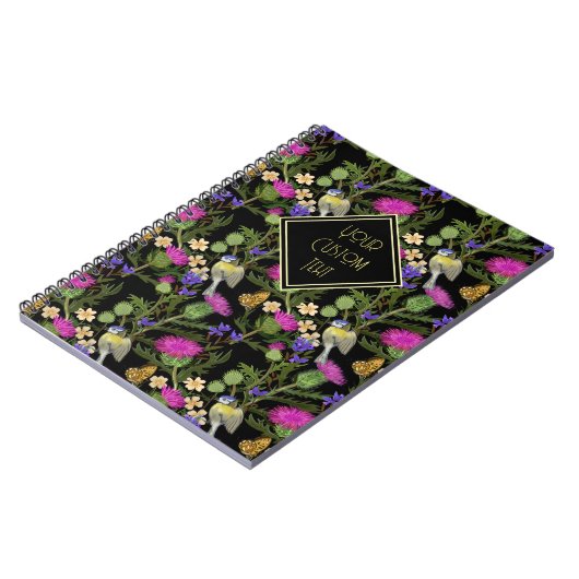 スコティッシュティスルコタジェコアパターンノート ノートブック (左側)