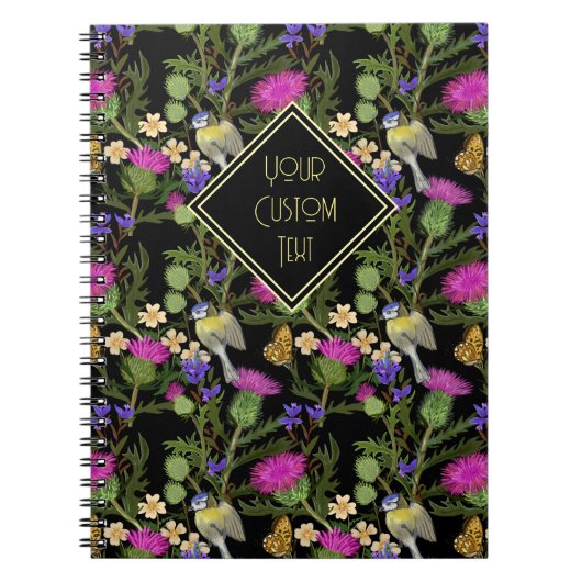 スコティッシュティスルコタジェコアパターンノート ノートブック (正面)