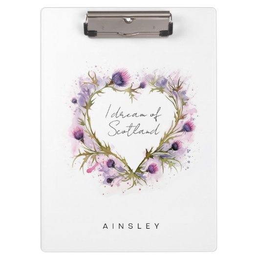 スコティッシュティスルハート水彩 クリップボード (正面)