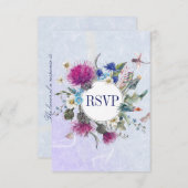 スコティッシュティスルフローラウェディングRSVP 出欠カード (正面/裏面)