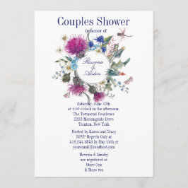 スコティッシュティスルフローラカップルウェディングシャワー3 招待状