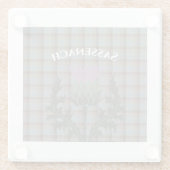 スコティッシュティッスルとサセナックをフレーザータータンチェック ガラスコースター (裏面)