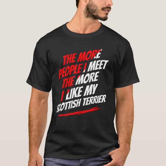 スコティッシュテリアおもしろい犬 Tシャツ (正面)