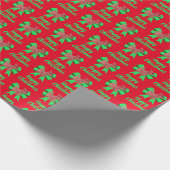 スコティッシュテリアかわいいクリスマスドッグ&ボーレッド ラッピングペーパー (角)