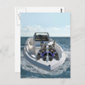 スコティッシュテリアがボートに ポストカード (正面/裏面)