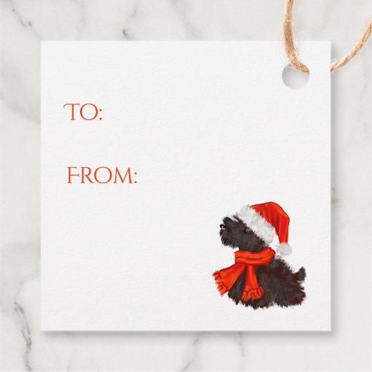 スコティッシュテリアとサンタハット&スカーフ フェイバータグ (裏面)