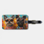 スコティッシュテリアとハートバラバレンタインデー ラゲッジタグ (裏面横)