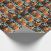 スコティッシュテリアとハートバラバレンタインデー ラッピングペーパー (角)