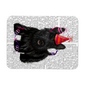 スコティッシュテリアとパーティーハット マグネット (横)