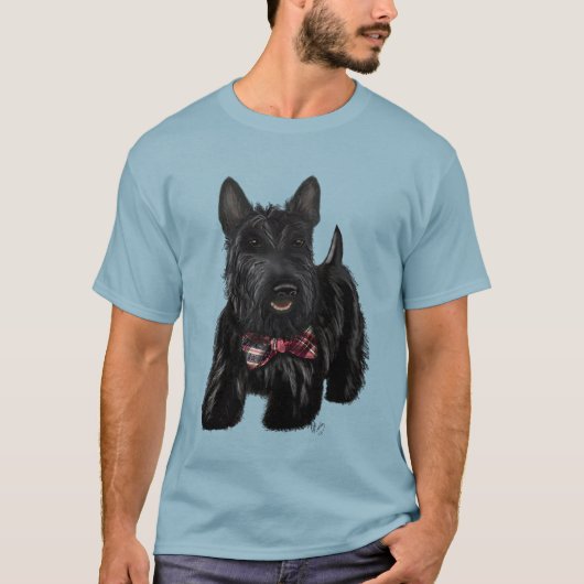 スコティッシュテリアとボウ Tシャツ (正面)