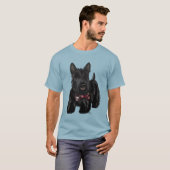スコティッシュテリアとボウ Tシャツ (正面フル)