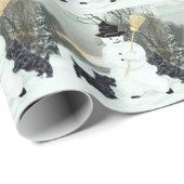 スコティッシュテリアと雪だるま ラッピングペーパー (ロールコーナー)