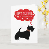 スコティッシュテリアと非常に特別な – Scottie カード (黄色い花)