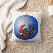 スコティッシュテリアのクリスマスオーナメント クッション (ブランケット)