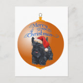 スコティッシュテリアのクリスマスオーナメント シーズンポストカード (正面)