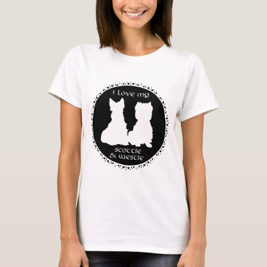 スコティッシュテリアのシルエット Tシャツ (正面)