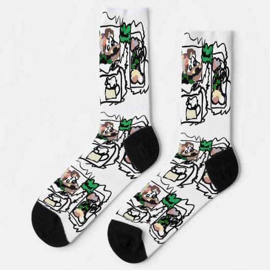 スコティッシュテリアのハートと緑 ソックス (左)