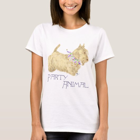 スコティッシュテリアのパーティーアニマル Tシャツ (正面)
