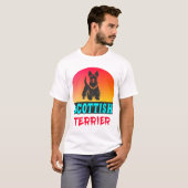 スコティッシュテリアのビンテージ デザイン Tシャツ (正面フル)