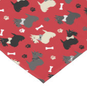 スコティッシュテリアの前足とボーンズレッド ショートテーブルランナー (コーナー)